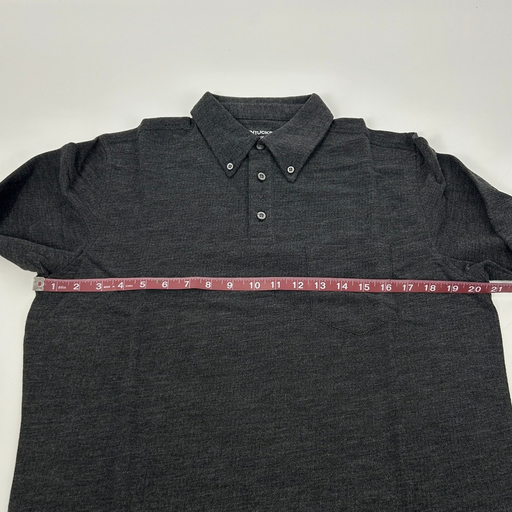 UNTUCKit Zingaro Shirt Men Medium Charcoal Gray Long Sleeve Button Down Polo NEW - Picture 6 of 11